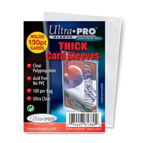 UP - Standard Sleeves - 2-1/2" X 3-1/2" Thick Card Sleeves (100 Ct)-81380