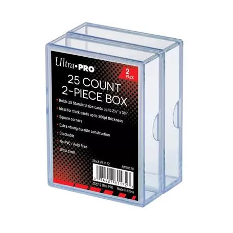 UP - 2-Piece Storage Box - for 25 Cards - Clear (2 Boxes)-81172