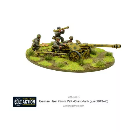 Bolt Action - German Heer 75mm PaK 40 anti-tank gun (1943-45) - EN-WGB-LHR-13