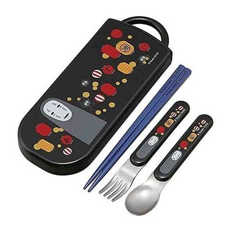 Ghibli - Chopsticks Spoon Fork Set No Face & Lantern - Spirited Away-SKATER-54745