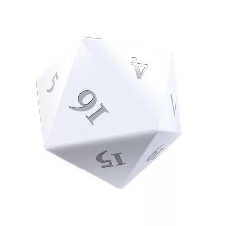 UP - Vivid Heavy Metal D20 Dice Set (2ct): White-16180