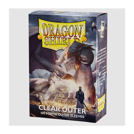 Dragon Shield Standard Size Outer Sleeves - Matte Clear (100 Sleeves)-AT-13002