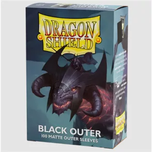 Dragon Shield Standard size Outer Sleeves - Matte Black (100 Sleeves)-AT-13003