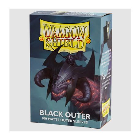 Dragon Shield Standard size Outer Sleeves - Matte Black (100 Sleeves)-AT-13003