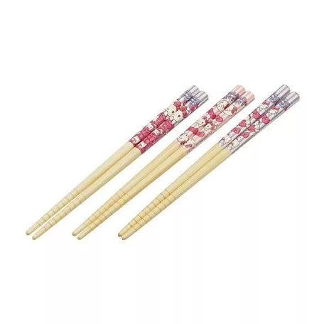 Hello Kitty - 3 pairs Bamboo Chopsticks set-SKATER-HK-30878