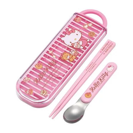 Chopsticks & Spoon Set Sweety pink - Hello Kitty-SKATER-HK-60809